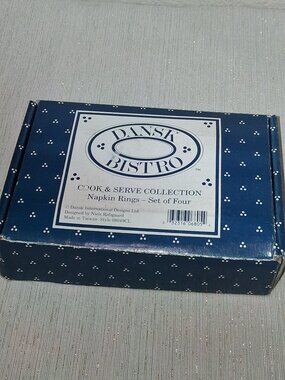 Share DANSK BISTRO Cook and Serve 4 Pc Napkin Rings w Box Nautical Patriotic